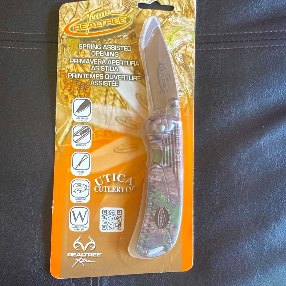 Utica Cutler Co. camouflage Spring assisted knife